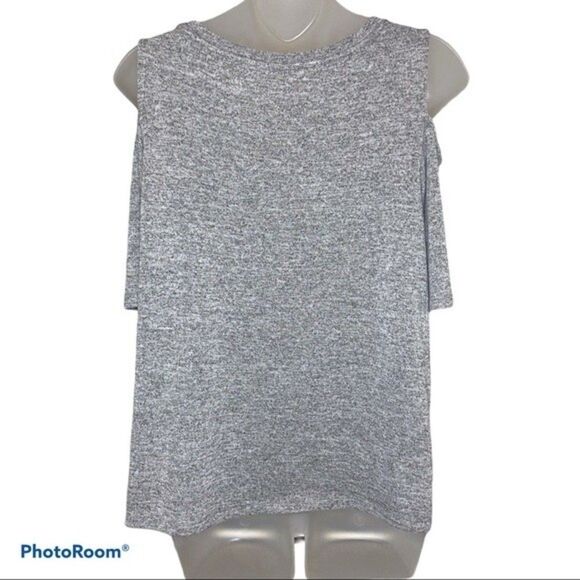 GAP Softspun Gray Marl Cold Shoulder Top Size Small - Picture 3 of 6